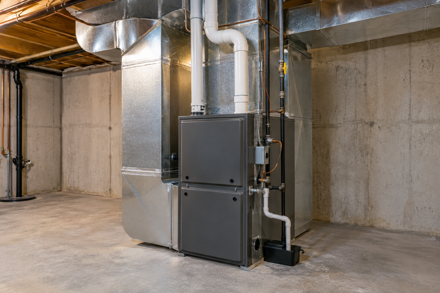 Residential furnace and ductwork